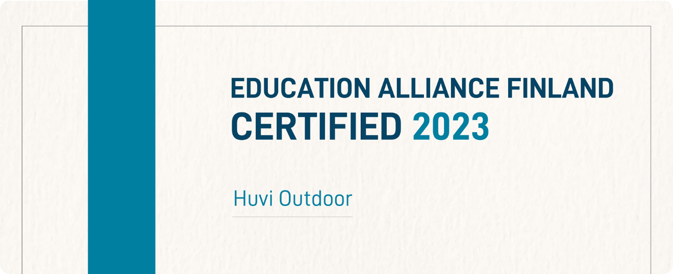 Huvi outdoor learning tools rated excellent by Education Alliance Finland
